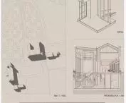 cafeteria with multipurpose room in the orangery - plan, detail, sections
