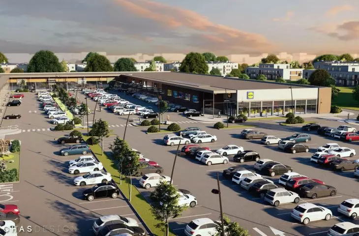 New shopping center on the site of a former steel mill in Siemianowice Slaskie