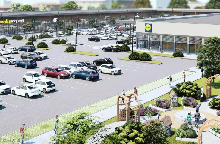 New shopping center on the site of a former steel mill in Siemianowice Slaskie