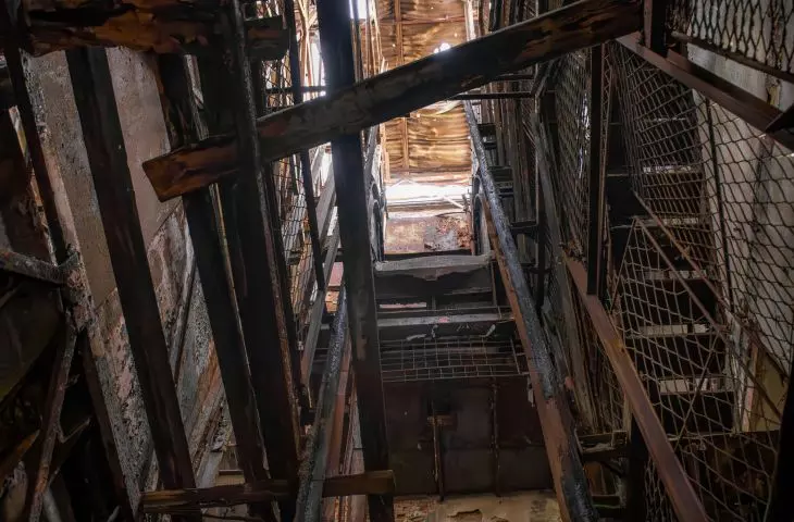 Structure of the shaft tower from the inside