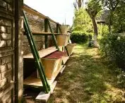 Cottages for cats living in the Warta River Family Allotment Garden