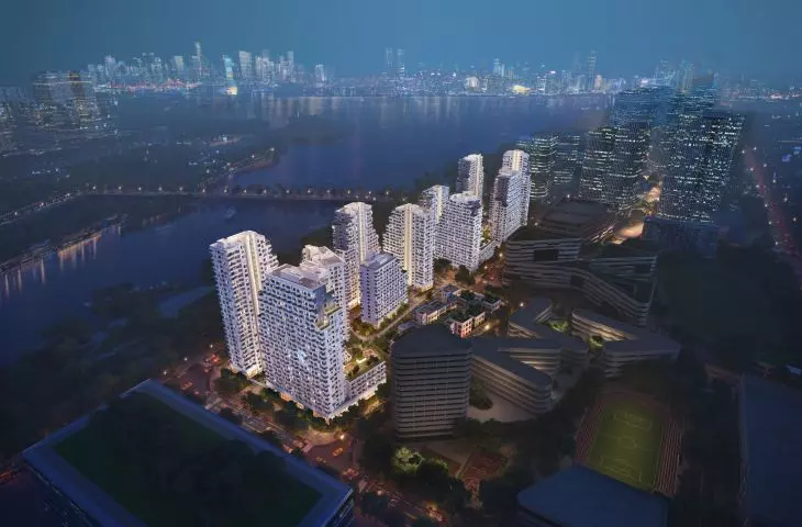 Tencent P5 residential complex in Shenzhen - visualization of bird's eye view 