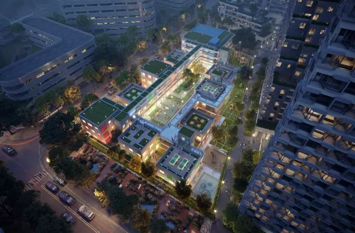 Tencent P5 residential complex in Shenzhen - an important part of the project is a kindergarten in the fifth block of the development