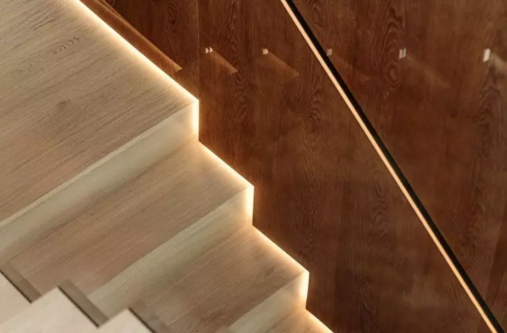 Stairs with LED lighting