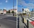 Three Crosses Square before and after the 2023 renovation