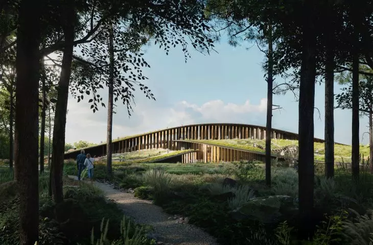 The new museum is being built on the site of a former sports field, located on the edge of the Great Forest
