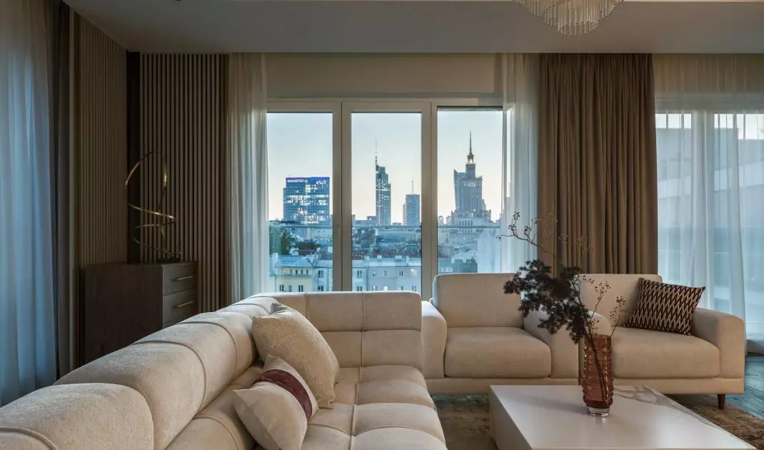 Large glazing in private interiors is inspired by solutions used in office buildings 