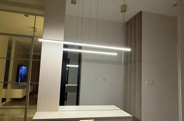 Nowoczesna lampa wisząca złota Led Line 