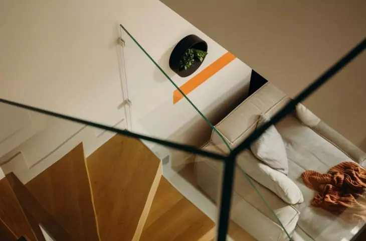 The apartment has two floors
