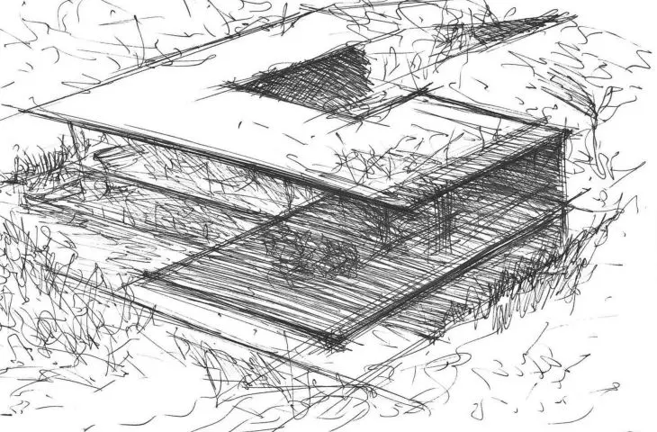 House 35.35 on the Escarpment - sketch of the project 