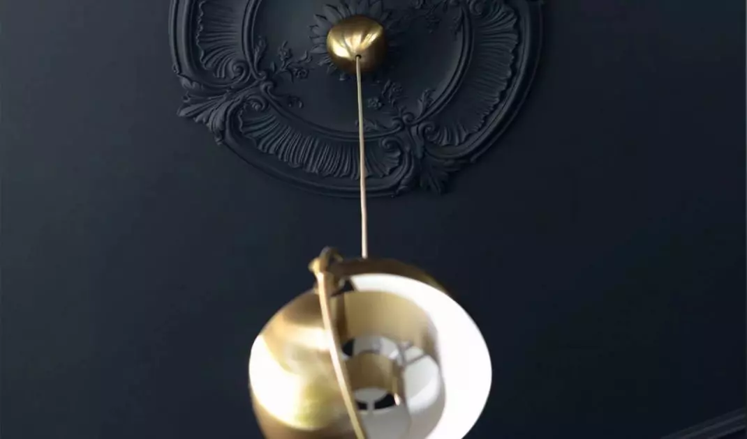 Navy blue ceiling will be great for modern classic style interiors