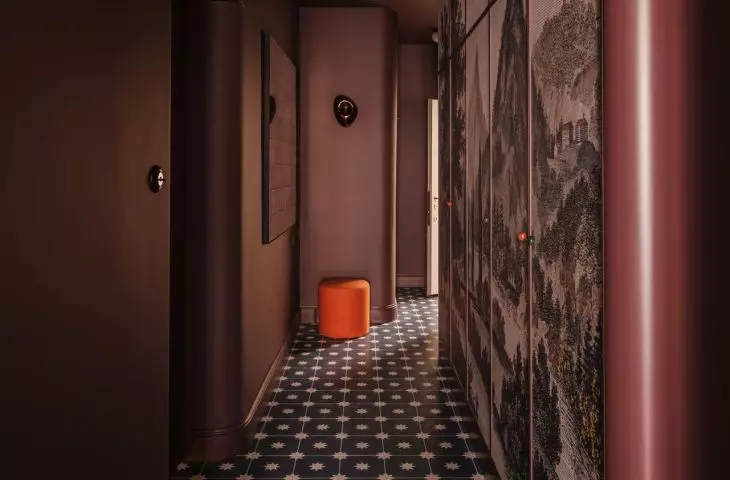 Burgundy entrance area