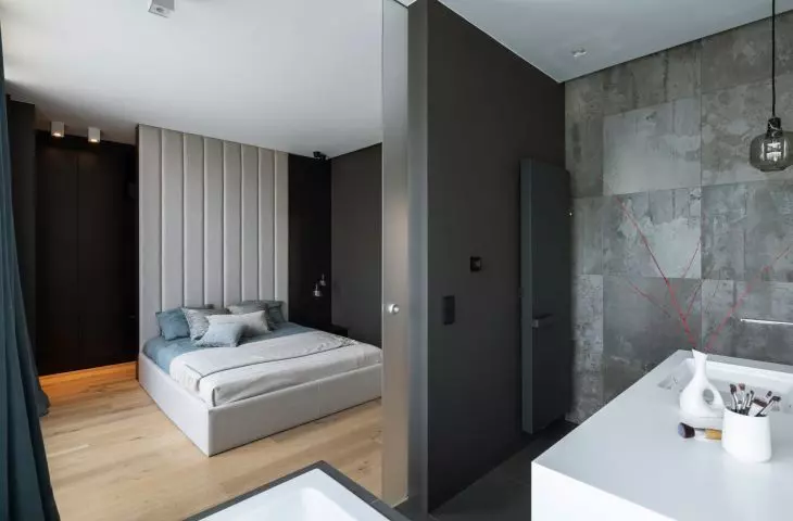 Anthracite color in a modern interior, proj.: TILLA Architects