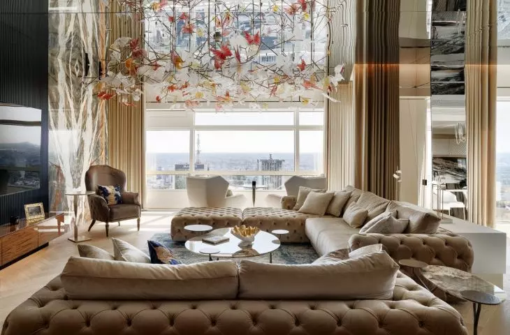 The interior of an apartment at Zlota 44 in Warsaw.