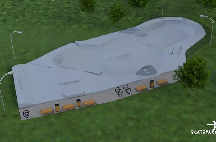 Visualization of the skatepark project in Mrągowo designed by John Magnusson