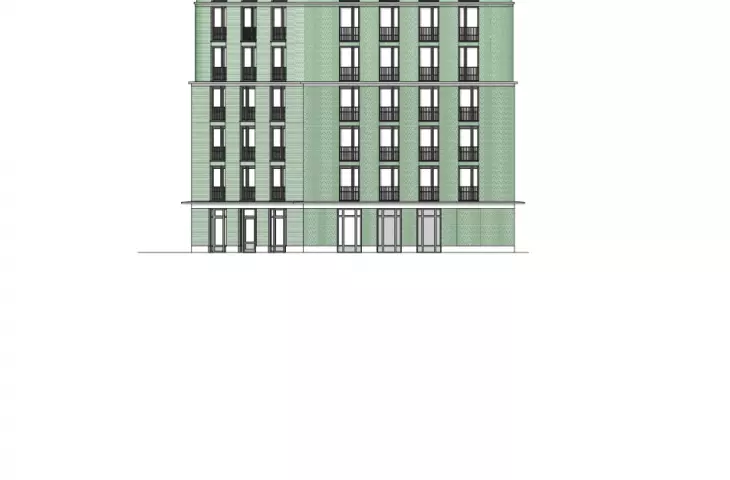 Budynek mieszkaniowy wielorodzinny 'Living on Hohentorsplatz' w Bremie – rysunek elewacji 