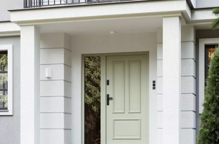 PORTA THERMO RETRO exterior door model R.3 in the color Olive Gray