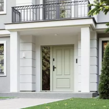 PORTA THERMO RETRO exterior door model R.3 in the color Olive Gray