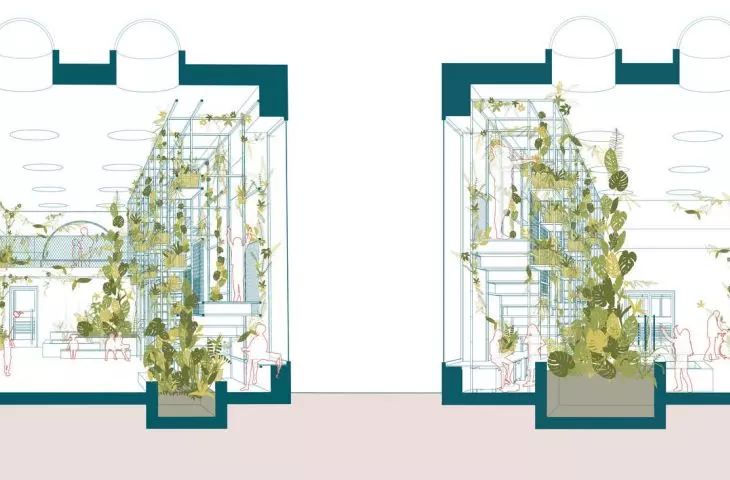 Reconstruction of the Green Room - cross-section 