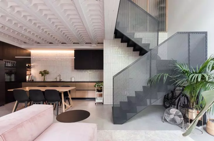 The stairs were made of perforated sheet metal