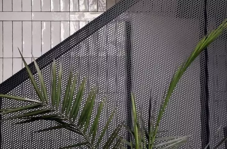 The staircase was designed in a curved form