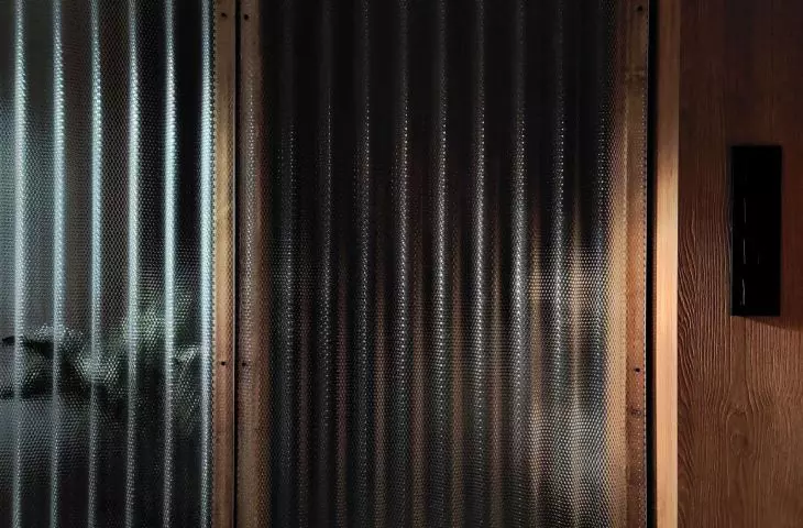 The semi-transparent panels are made of acrylic