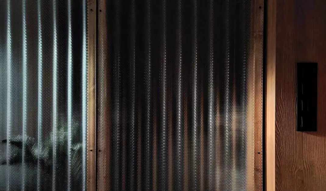 The semi-transparent panels are made of acrylic