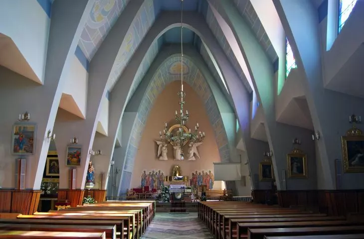 Interior of the church of St. Joseph the Worker in Klaj