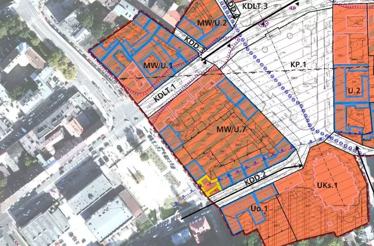 A fragment of the local spatial development plan for the Stare Podgórze - Limanowskiego area