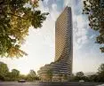 The Cityzen skyscraper in Tbilisi will have glass facades with a cascading layout and green terraces at the lower floors  