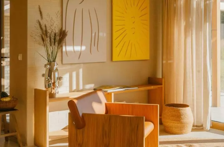 The architects also designed solid oak furniture