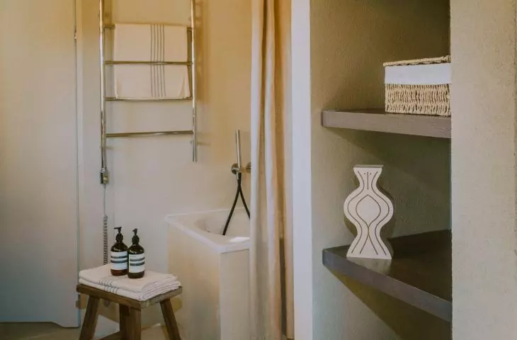 Wet rooms are centrally located