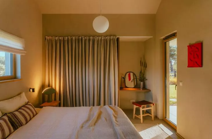 Bedrooms are located in a separate private area