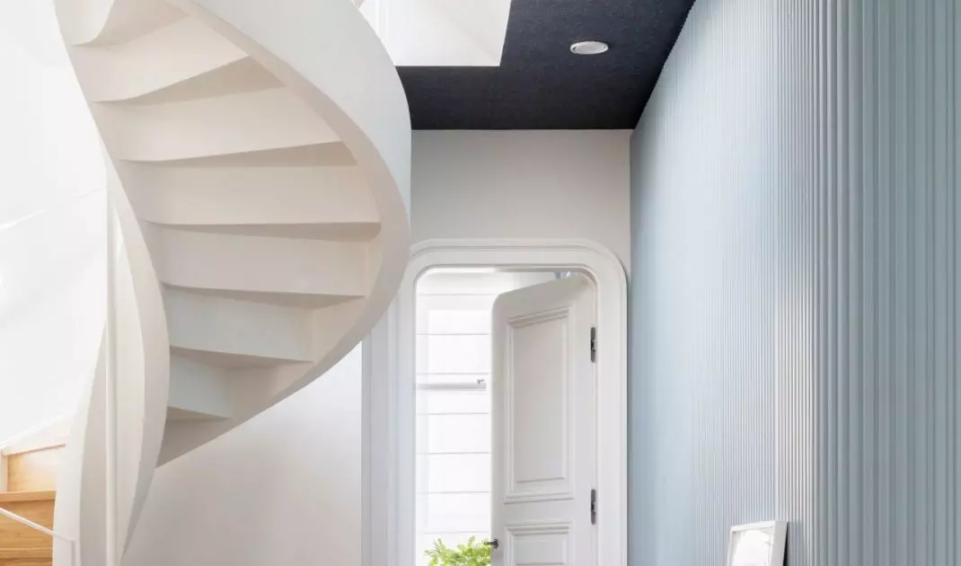 The space has been divided into two main zones - a living area and a private area 