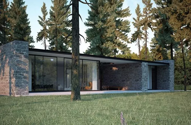 Villa Forest (project visualizations) - terrace view 