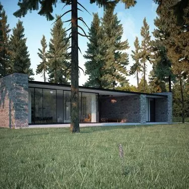 Villa Forest (project visualizations) - terrace view
