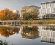 Lakeside office buildings in Warsaw