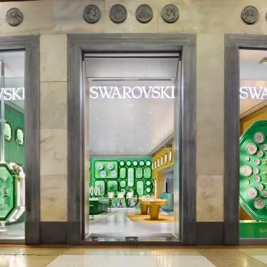 The collection premiered at the Swarovski Duomo flagship store
