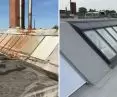 świetliki dachowe przed i po renowacji