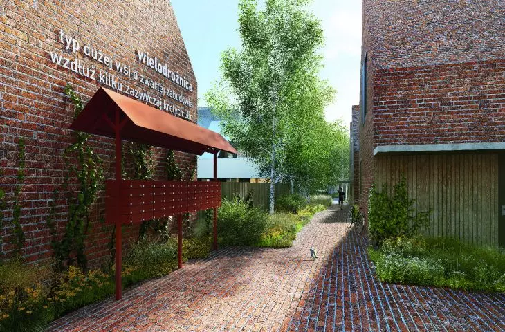 in the heart of the estate there will be mailboxes, a meeting table, small architecture