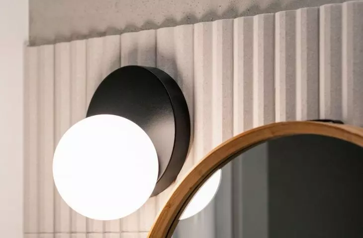 The grooves on the wall flow seamlessly into a distinctive gray, slightly rough finish