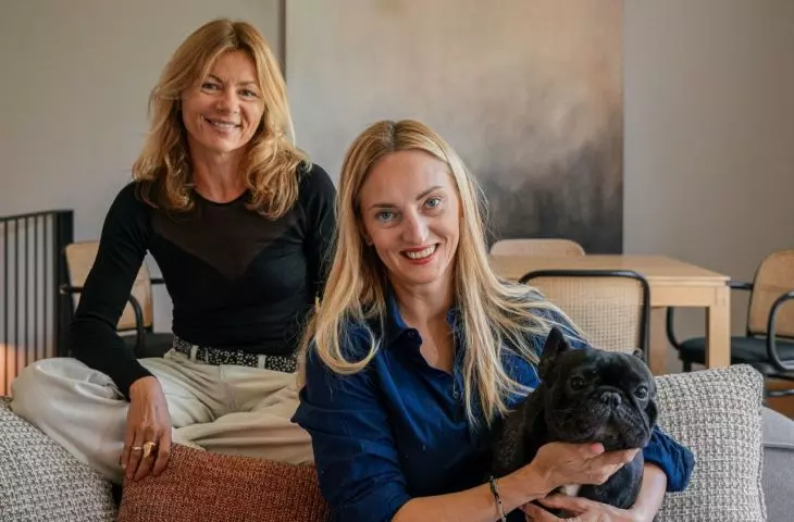 Architect Monika Potorska, investor Ula Rulkowska-Kempska and dog Toto