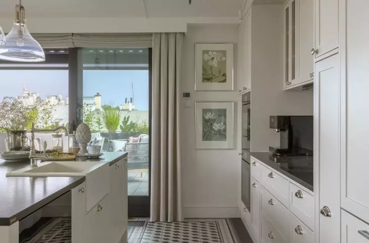 The kitchen is kept in light shades 