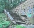 Destroyed terraces of the Italian garden in Ursinov before the 2016 revaluation