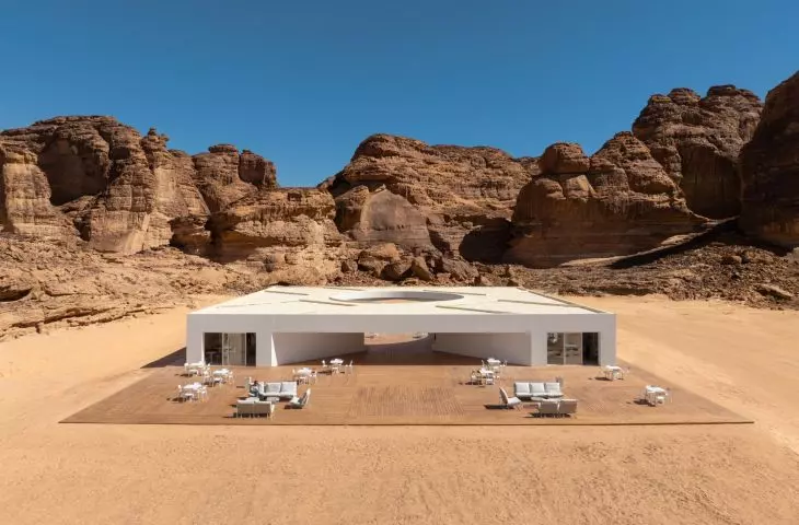 The Al-Ula Visitor Center in Saudi Arabia was established as part of Desert X, an international exhibition of contemporary art 