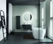 Subtlety and character: furniture in dark shades contrasts with clear lines 