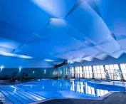 Stretched ceiling on swimming pool, Aoghduyne, Netherlands