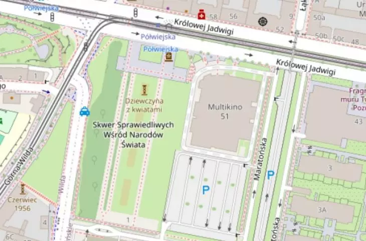 usytowanie Multikina na planie Poznania