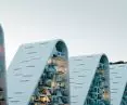 Above the fjord in the port city of Vejle rises The Wave apartment complex, the work of Danish studio Henning Larsen