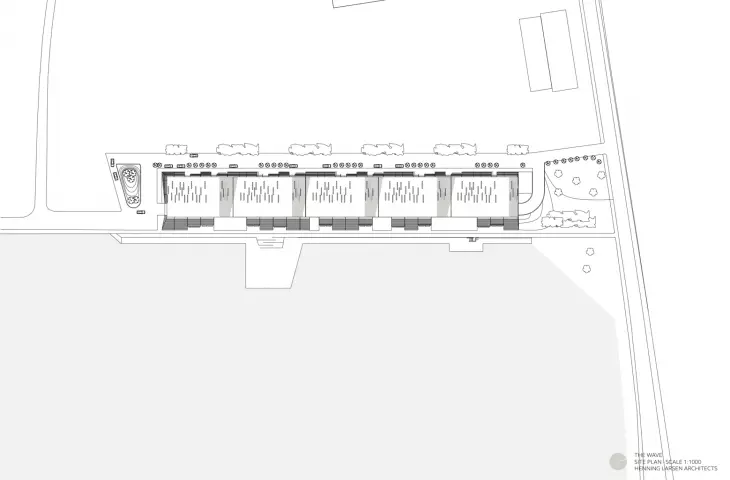 Kompleks apartamentowy The Wave w Vejle, w Danii – plan zagospodarowania przestrzennego 